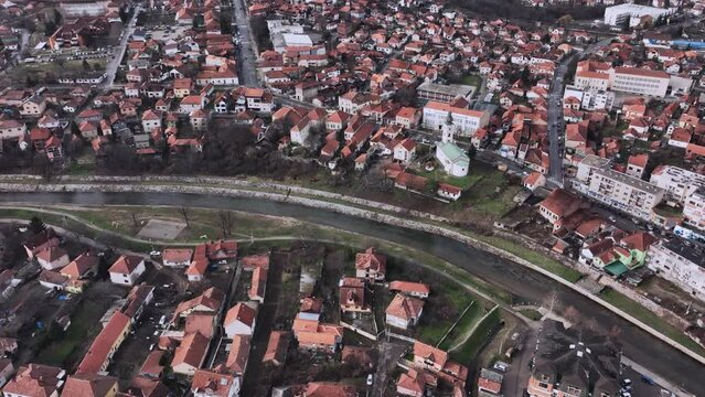 Panorama Of Knjazevac City Center, Aerial View, Serbia