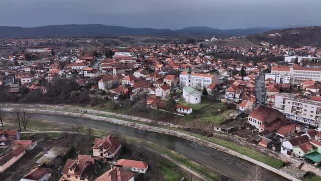 Panorama Of Knjazevac City Center, Aerial View, Serbia