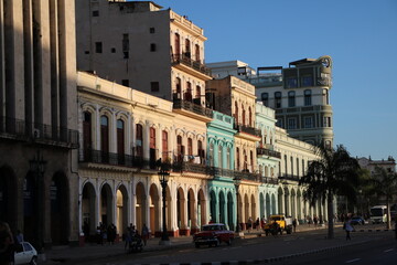 Fototapeta na wymiar Dusk at Marti Walk in Havana, Cuba Caribbean