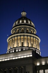 View to dome of Capitolio at night in Havana, Cuba Caribbean