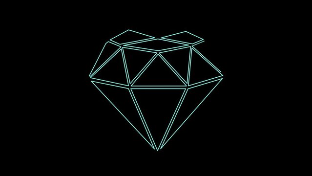 Blue diamond. Diamond on a black background. Precious stones, jewelry. A gift for a woman. Isolated on black background