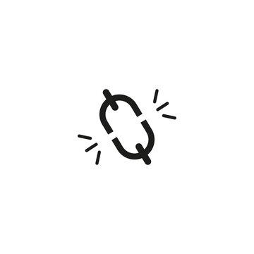 Broken link outline icon illustration - Vector
