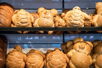 Dramatic image of sourdough bread made into animals on the wharf in San Francisco, California.