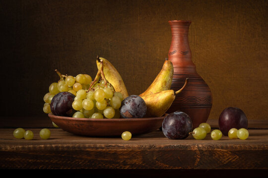 Still life with fruit in a classic style