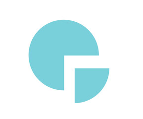 pie chart flat vector SVG icon