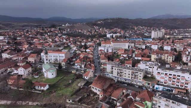 Panorama Of Knjazevac City Center, Aerial View, Serbia