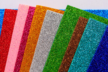 Color glitter paper with sequins, decorator designer tool
