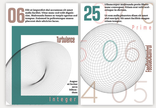 A4 Flyer 3D Geometric Wireframe Shape Simple Layout Science Event