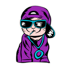 Grumpy bespectacled cat