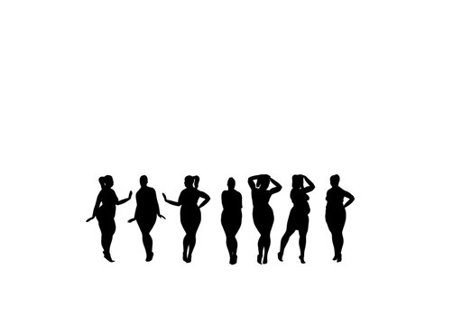 Black overweight women silhouette drawing