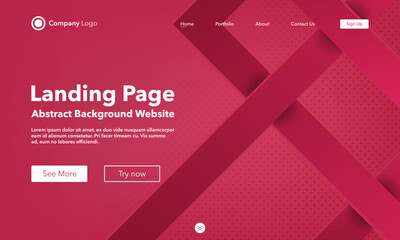 Gradient abstract line background. Landing Page. Template for websites or app. Modern color Viva Magenta. Digital technology design. Colorful art element for design poster. Vector style.