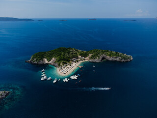 Beautiful island from the heights overlooking the horizon of the Venezuelan Caribbean Sea