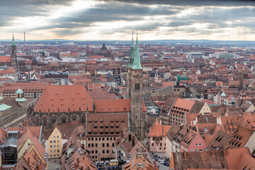 Fototapeta na wymiar View over the city of Nuremberg