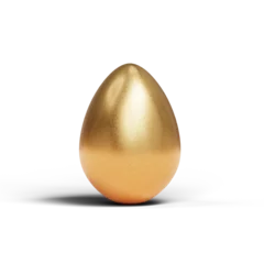 Easter egg decorated with gold texture, realistic 3d render © Frostroomhead