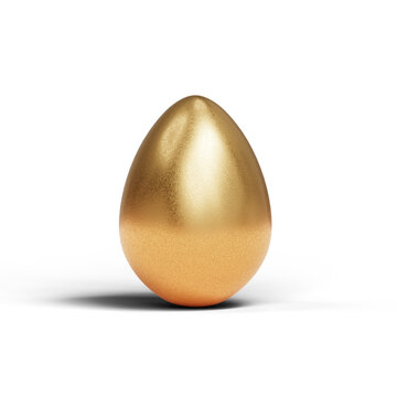 Easter egg decorated with gold texture, realistic 3d render