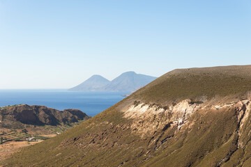Seascapes of The Vulcano Island (Aeolian Islands) in Lipari, Messina Province, Sicily, Italy.