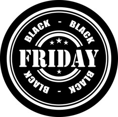 BLACK FRIDAY, BLACK AND WHITE SILHOUETTE STAMP 6