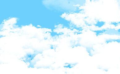 雲が広がる晴天のイラスト