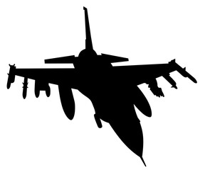Fototapeta na wymiar Military aircraft silhouette. Bomber. Military aviation.