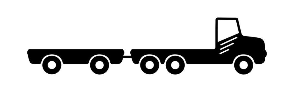 Truck vector illustration on white background. Transportation truck for use in logistics, automotive, construction truck design projects.
