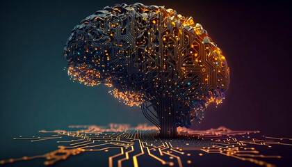 The central figure is artificial intelligence, which represents the ability to learn and process large amounts of data accurately and efficiently. Generative AI,