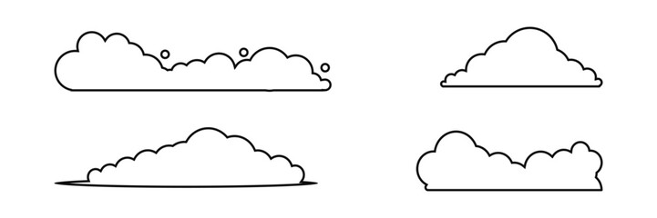 Clouds icon. Sky. Set. Vector illustration.