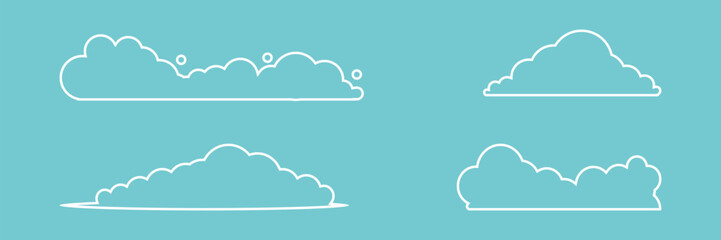 Clouds icon. Sky. Set. Vector illustration.