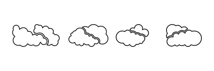 Clouds icon. Sky. Set. Vector illustration.