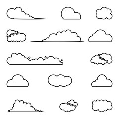 Clouds icon. Sky. Set. Vector illustration.