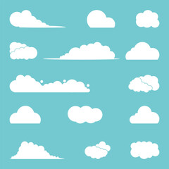 Clouds icon. Sky. Set. Vector illustration.