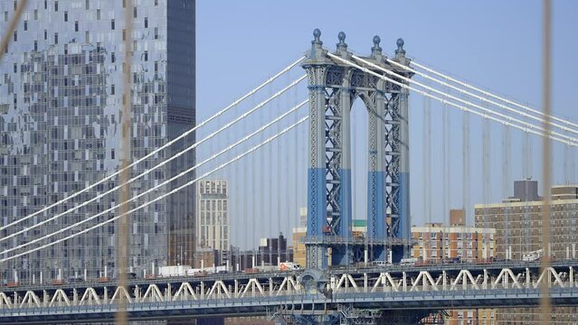 Manhattan Bridge in New York on a sunny day - travel photography