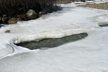 Frozen River Bed Grant Colorado in Winter