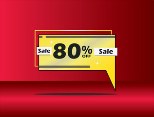 80 percentage discount red label gold gradient shadows eighty