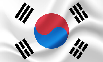 South Korea flag. Flag of South Korea. Vector flag illustration. Official colors and proportion correctly. South Korea banner
