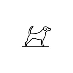 a simple and easy to recognize dog line vector