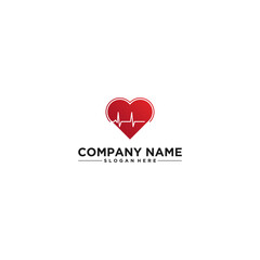 health logo with a heart and pulse logo that reflects health