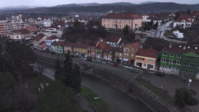 Panorama Of Knjazevac City Center, Aerial View, Serbia