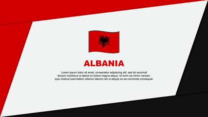Albania Flag Abstract Background Design Template. Albania Independence Day Banner Cartoon Vector Illustration. Albania Banner