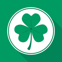 Clover icon isolated on white background. Clover sign illustration pictogram. Symbol of St. Patrick's Day. Vector Illustration in flat style.