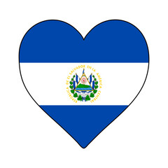 El Salvador Heart Shape Flag. Love El Salvador. Visit El Salvador. Central America. Latin America. Vector Illustration Graphic Design.