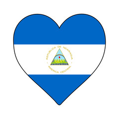 Nicaragua Heart Shape Flag. Love Nicaragua. Visit Nicaragua. Central America. Latin America. Vector Illustration Graphic Design.