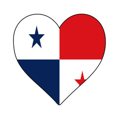 Panama Heart Shape Flag. Love Panama. Visit Panama. Central America. Latin America. Vector Illustration Graphic Design.