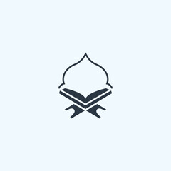 Islamic logo templatemosque and quran icon vector image