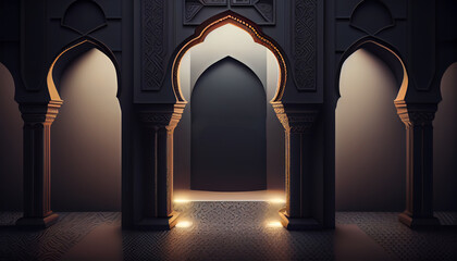 Fototapeta premium 3D Eid Mubarak Design. Banner for islamic banner festivity like eid al adha, fitr, ramadhan, etc. Theme for ramadan or islamic festivity.