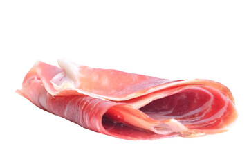 Sliced ham isolated on white