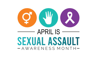 Fototapeta na wymiar Vector illustration on the theme of SEXUAL ASSAULT AWARENESS MONTH awareness Month of April.Poster , banner design template Vector illustration.