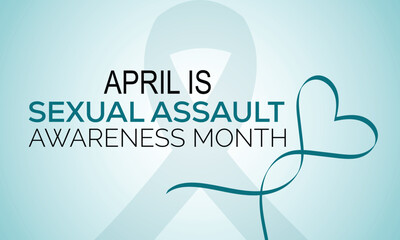 Vector illustration on the theme of SEXUAL ASSAULT AWARENESS MONTH awareness Month of April.Poster , banner design template Vector illustration.