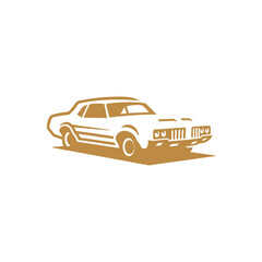 Classic muscle car line art. Vintage retro vehicle vector illustration