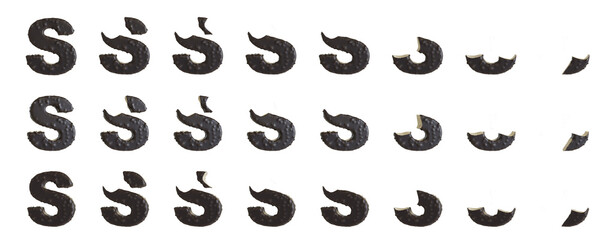 Milk Chocolate with Almonds and Vanilla Ice Cream Bars S-shaped, 3D rendering