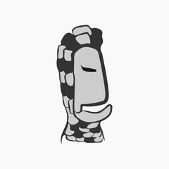 Stone character with stripe hair